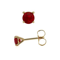 0.65 Ct.Tw. Ruby Studs Earrings, 14K Yellow Gold Image