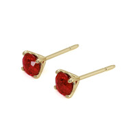 0.65 Ct.Tw. Ruby Studs Earrings, 14K Yellow Gold Image