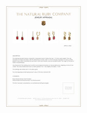 1.15 Ct.Tw. Ruby Natural Diamond Halo Earrings, 14K Yellow Gold Appraisal