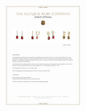 1.15 Ct.Tw.Total Carat Weight Ruby and Natural Diamond Halo Earrings, 14K Yellow Gold Appraisal