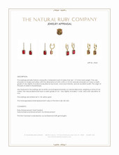 1.15 Ct.Tw.Total Carat Weight Ruby and Natural Diamond Halo Earrings, 14K Yellow Gold Appraisal