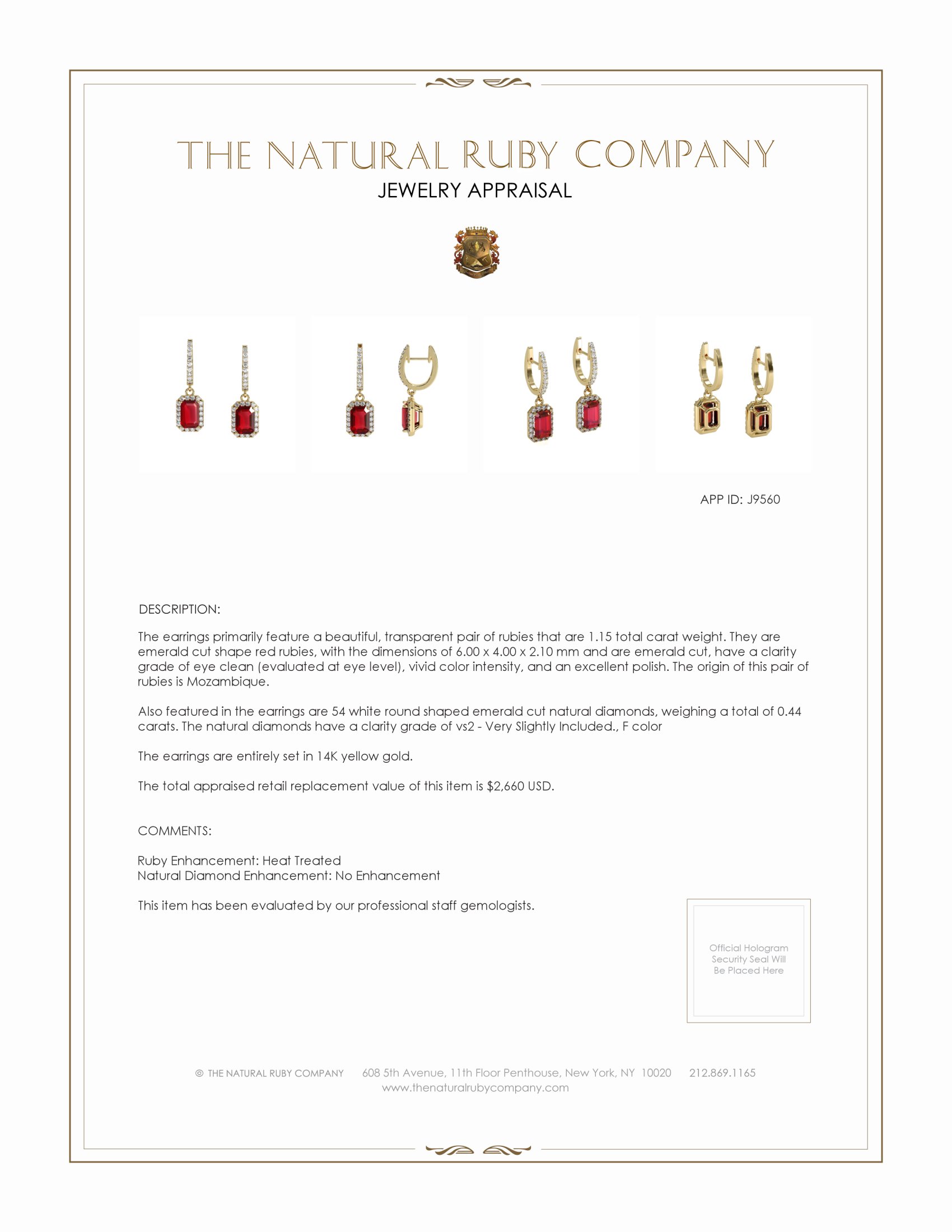 1.15 Ct.Tw. Ruby Natural Diamond Halo Earrings, 14K Yellow Gold
