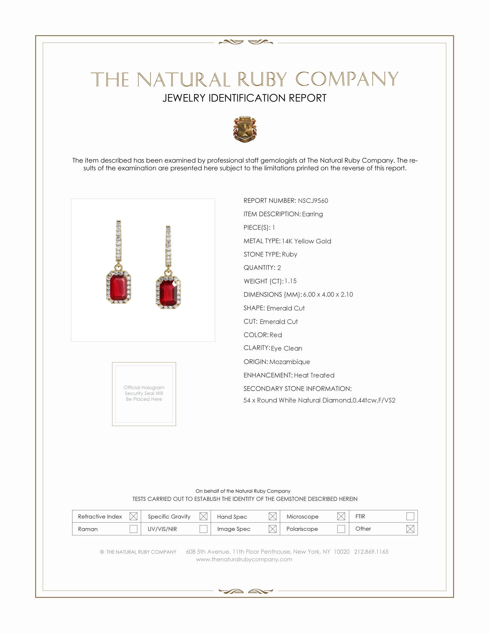 1.15 Ct.Tw. Ruby Natural Diamond Halo Earrings, 14K Yellow Gold