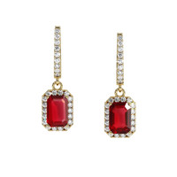1.15 Ct.Tw. Ruby Natural Diamond Halo Earrings, 14K Yellow Gold Video