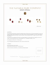 1.25 Ct.Tw. Ruby Natural Diamond Pave Earrings, 14K Yellow Gold Appraisal