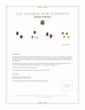 1.25 Ct.Tw. Ruby Natural Diamond Pave Earrings, 14K Yellow Gold Appraisal