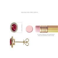 1.25 Ct.Tw. Ruby Natural Diamond Pave Earrings, 14K Yellow Gold Image