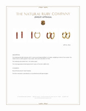 0.44 Ct.Tw.Total Carat Weight Ruby Hoops Earrings, 14K Yellow Gold Appraisal