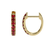 0.44 Ct.Tw. Ruby Hoops Earrings, 14K Yellow Gold Image