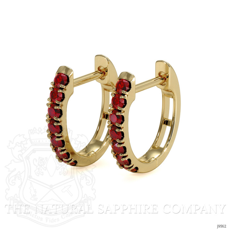 0.44 Ct.Tw. Ruby Hoops Earrings, 14K Yellow Gold