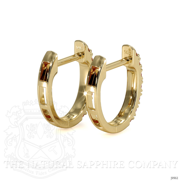 0.44 Ct.Tw. Ruby Hoops Earrings, 14K Yellow Gold