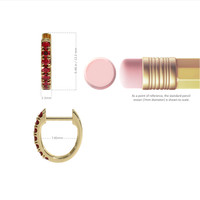 0.44 Ct.Tw. Ruby Hoops Earrings, 14K Yellow Gold Image