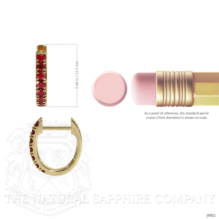 0.44 Ct.Tw. Ruby Hoops Earrings, 14K Yellow Gold