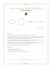 0.09 Ct.Tw.Total Carat Weight Ruby and Natural Diamond Pave Bracelet, 14K Yellow Gold Appraisal