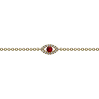0.09 Ct.Tw. Ruby Natural Diamond Pave Bracelet, 14K Yellow Gold Image