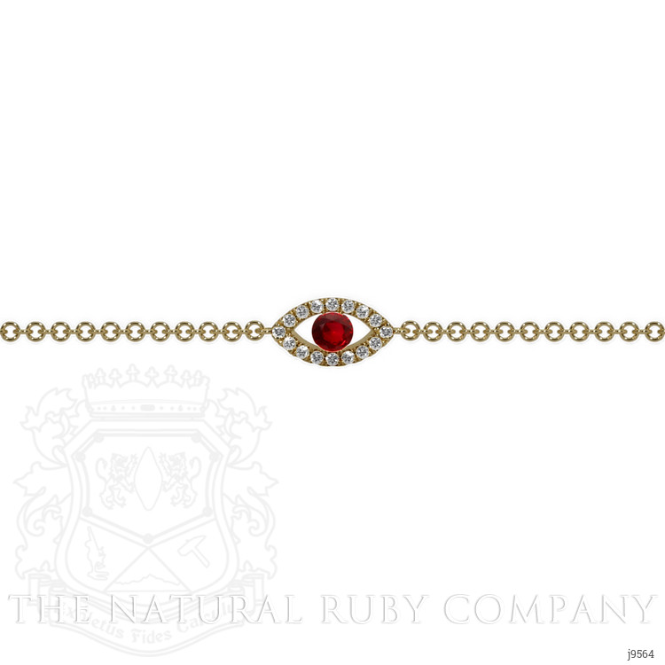 0.09 Ct.Tw. Ruby Natural Diamond Pave Bracelet, 14K Yellow Gold