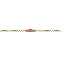 0.09 Ct.Tw. Ruby Natural Diamond Pave Bracelet, 14K Yellow Gold Image