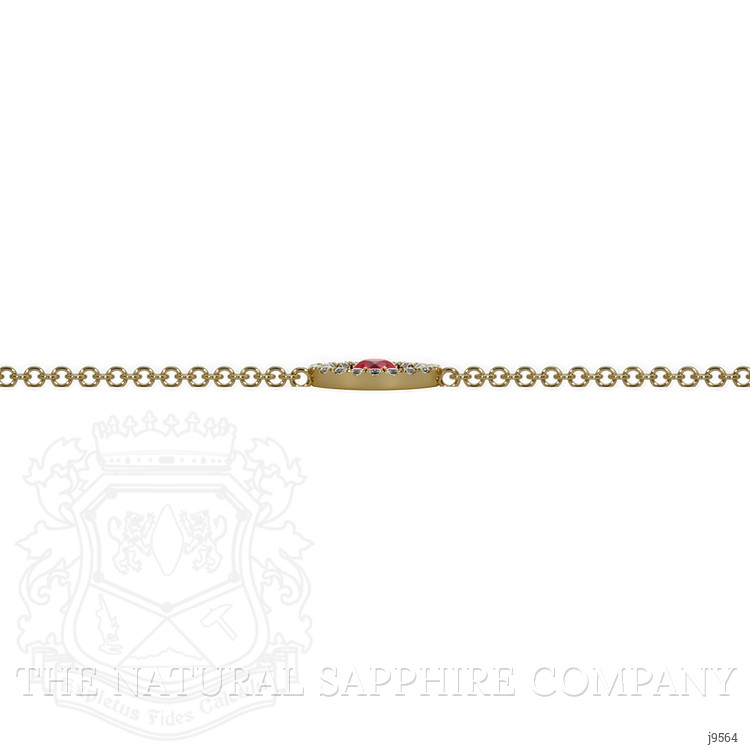 0.09 Ct.Tw. Ruby Natural Diamond Pave Bracelet, 14K Yellow Gold