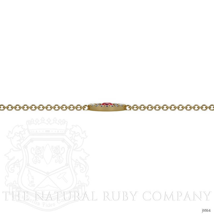 0.09 Ct.Tw. Ruby Natural Diamond Pave Bracelet, 14K Yellow Gold