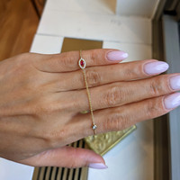 0.09 Ct.Tw.Total Carat Weight Ruby and Natural Diamond Pave Bracelet, 14K Yellow Gold Life Style