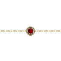 0.14 Ct.Tw. Ruby Natural Diamond Pave Bracelet, 14K Yellow Gold Image