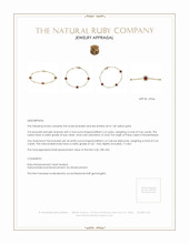 0.46 Ct.Tw. Ruby Natural Diamond Pave Bracelet, 14K Yellow Gold Appraisal