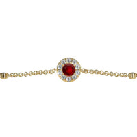0.46 Ct.Tw. Ruby Natural Diamond Pave Bracelet, 14K Yellow Gold Image
