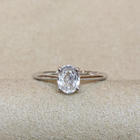 0.73 Ct. Sapphire 14K White Gold ring
