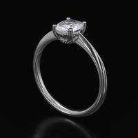 0.73 Ct. White Sapphire Solitaire Ring, 14K White Gold Image