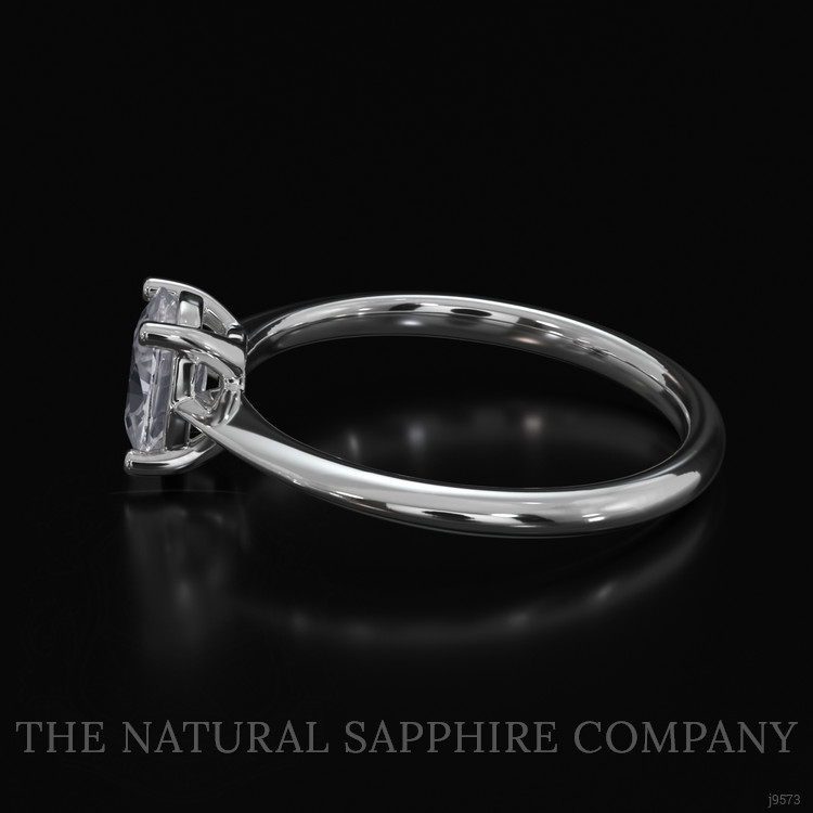 0.73 Ct. White Sapphire Solitaire Ring, 14K White Gold