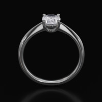 0.73 Ct. White Sapphire Solitaire Ring, 14K White Gold Image