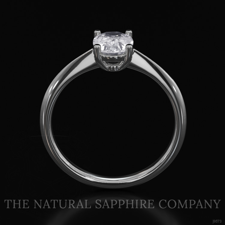 0.73 Ct. White Sapphire Solitaire Ring, 14K White Gold