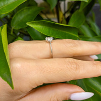 0.73 Ct. White Sapphire Solitaire Ring, 14K White Gold Life Style