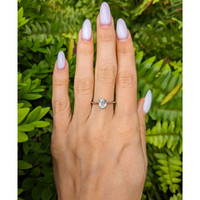 0.73 Ct. White Sapphire Solitaire Ring, 14K White Gold Life Style