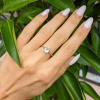 0.73 Ct. White Sapphire Solitaire Ring, 14K White Gold Life Style