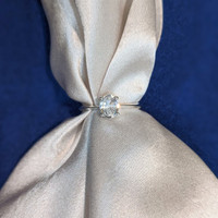 0.73 Ct. White Sapphire Solitaire Ring, 14K White Gold Life Style