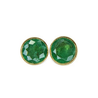 0.73 Ct.Tw. Emerald Yellow Gold earring