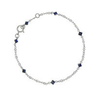 0.86 Ct.Tw. Blue Sapphire and White Sapphire Bezel Bracelet, 18K White Gold Video
