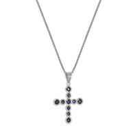 0.66 Ct. Blue Sapphire Bezel Pendant, 18K White Gold Video