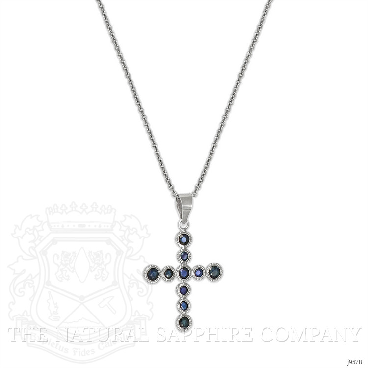 0.66 Ct. Blue Sapphire Bezel Pendant, 18K White Gold