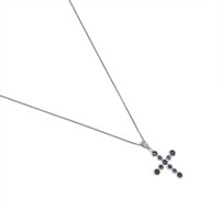 0.66 Ct. Blue Sapphire Bezel Pendant, 18K White Gold Image