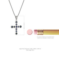 0.66 Ct. Blue Sapphire Bezel Pendant, 18K White Gold Image