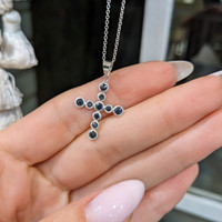 0.66 Ct. Blue Sapphire Bezel Pendant, 18K White Gold Life Style