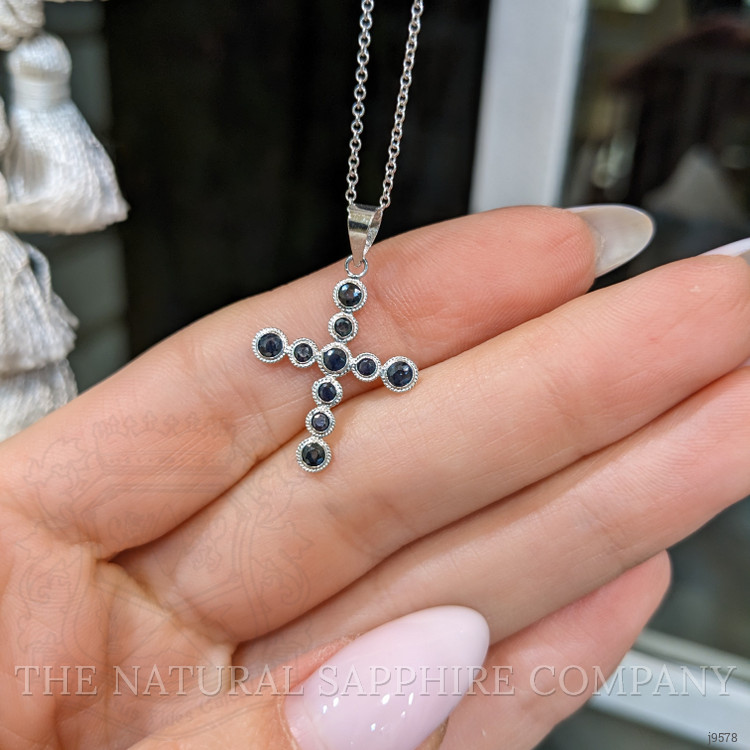 0.66 Ct. Blue Sapphire Bezel Pendant, 18K White Gold