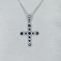 0.66 Ct. Blue Sapphire Bezel Pendant, 18K White Gold Life Style