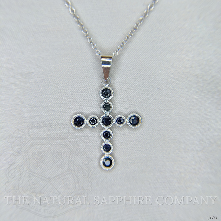 0.66 Ct. Blue Sapphire Bezel Pendant, 18K White Gold