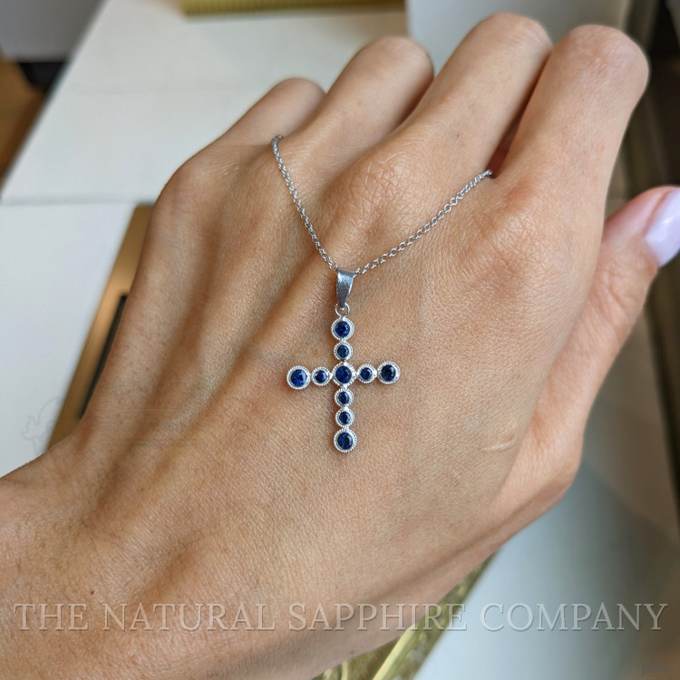 0.66 Ct. Blue Sapphire Bezel Pendant, 18K White Gold
