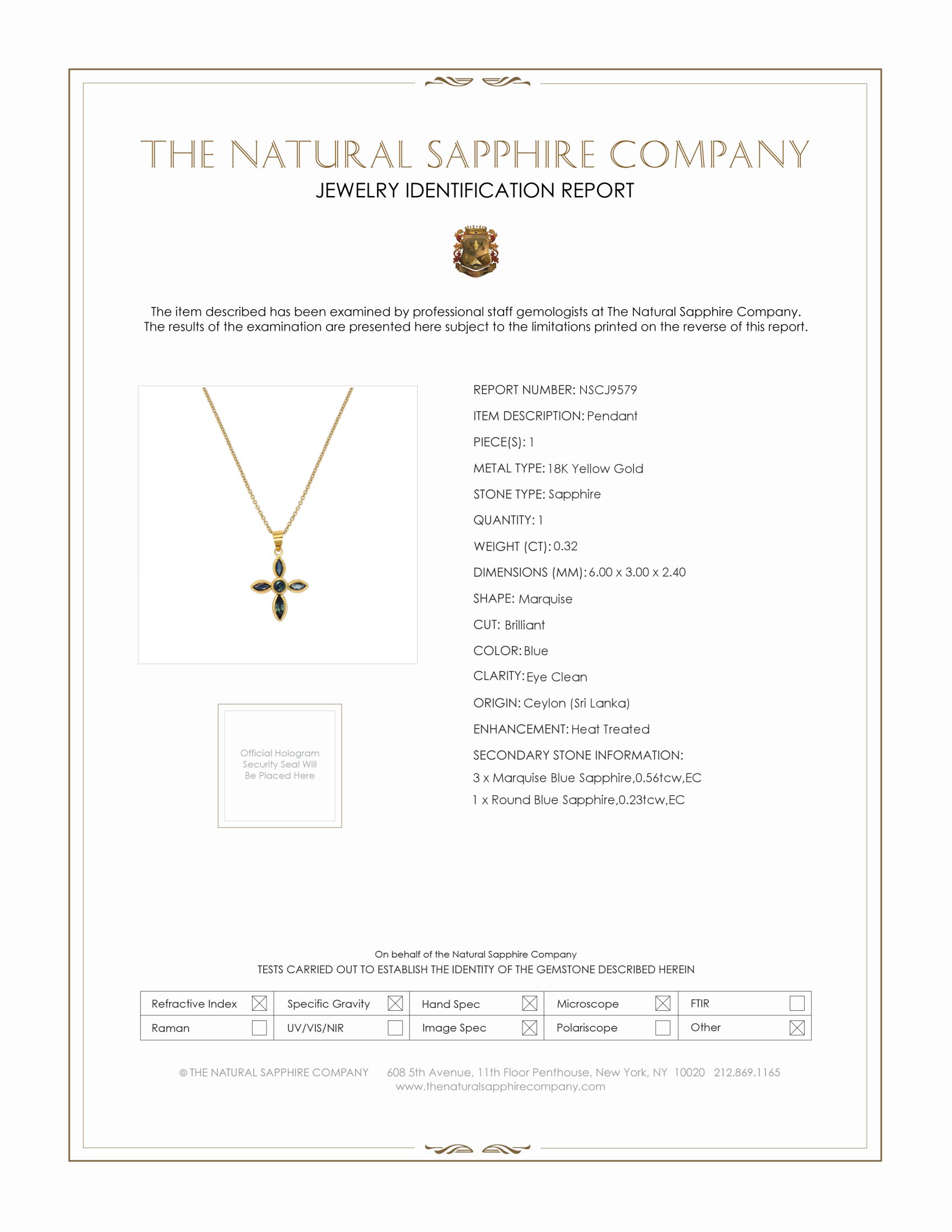 0.32 Ct. Blue Sapphire Bezel Pendant, 18K Yellow Gold