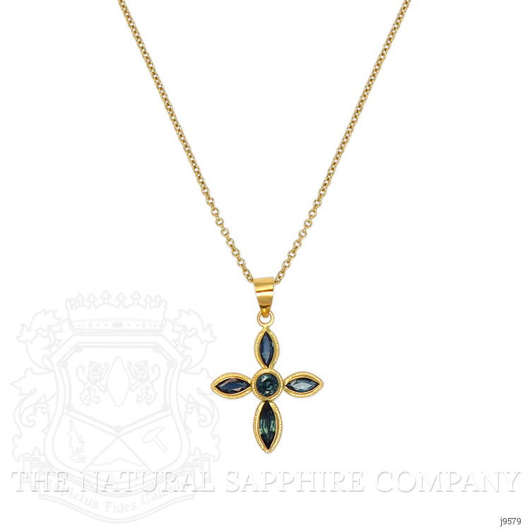 0.32 Ct. Blue Sapphire Bezel Pendant, 18K Yellow Gold