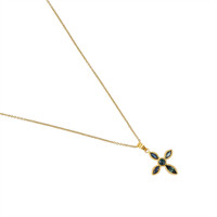 0.32 Ct. Blue Sapphire Bezel Pendant, 18K Yellow Gold Image